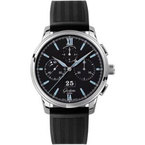 Glashutte Senator Chronograph Panorama Date Automatic Black Dial Watch