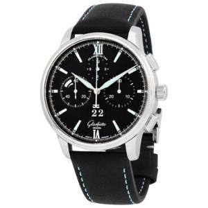 Glashutte Senator Chronograph Panorama Date Automatic Black Dial Watch
