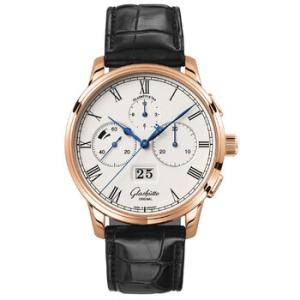 Glashutte Senator Chronograph Panorama Date Automatic Silver Dial Watch