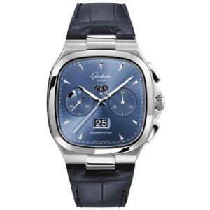 Glashutte Seventies Chronograph Panorama Date Automatic Blue Dial Watch