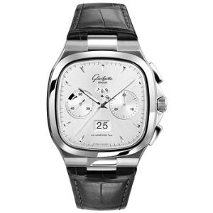 Glashutte Seventies Chronograph Panorama Date Automatic Silver Dial Watch