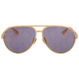 Gold with Blue Logo Mirror Pilot Sunglasses GG1513S 005