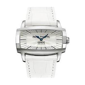 Gondolo Gemma Mother Of Pearl Dial White Leather Watch 4980G