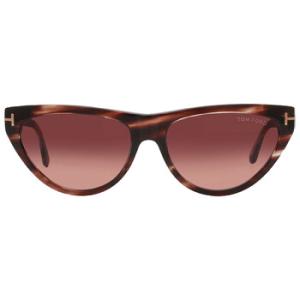 Gradient Bordeaux Cat Eye Sunglasses FT0990 55T