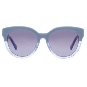 Gradient Grey Azure Blue Round Sunglasses BREAFS 0PJPGB