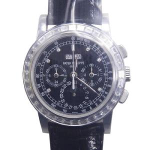 Grand Complications Mechanical Perpetual Chronograph Diamond Black Dial Watch 5971P001