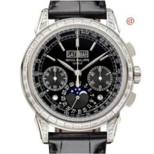 Grand Complications Perpetual Chronograph Hand Wind Moon Phase DayNight Diamond Black Dial Watch 5271P010