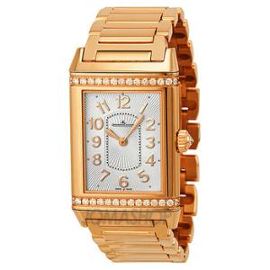 Grande Reverso Silver Dial 18kt Rose Gold Watch Q3202121