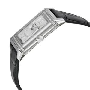 Grande Reverso Silver Dial Black Leather Watch Q3208423