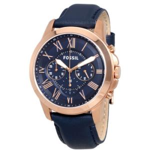 Grant MultiFunction Navy Dial Navy Leather Watch FS4835