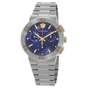 Greca Logo Chronograph Quartz Blue Dial Watch VEZ900221