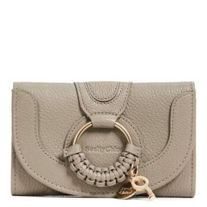 Hana Compact Leather Wallet In Grey