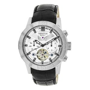 Hannibal Silver SemiSkeleton Dial Black Leather Watch HR4101