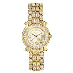 Happy Sport Diamond 18kt Yellow Gold Watch