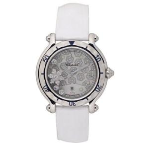 Happy Sport Diamond Snowflake Steel White Rubber Watch