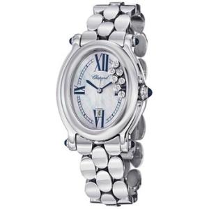 Happy Sport Mother Of Pearl Dial Stainless Steel Floating Diamonds Watch