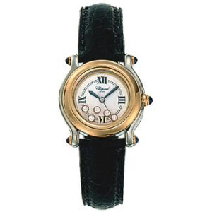 Happy Sport White Dial Black Leather Watch