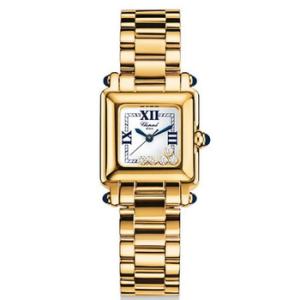 Happy Sport White Dial Gold Stainless Steel Watch
