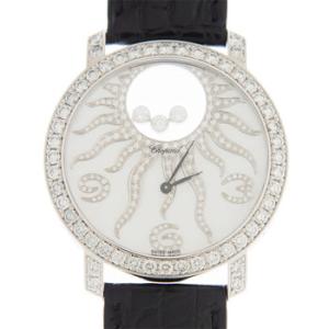 Happy Sun Diamond Mother of Pearl Dial 18 kt White Gold Watch