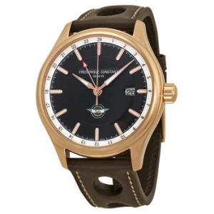 Healey GMT Automatic Brown Dial Brown Leather Watch FC350CH5B4