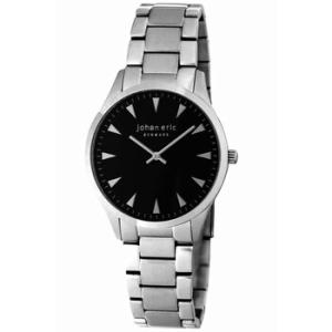 Helsingor Black IP Steel Black Dial Leather Bracelet Watch JE900004007B
