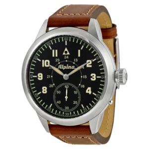 Heritage MK II Pilot Black Dial Brown Leather Watch AL435LB4SH6