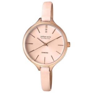 Herlev Slim Rose Goldtone Case Pink Leather Diamond Accents Watch JE210009001.9