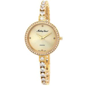 Infinity Quartz Diamond Crystal Gold Dial Watch D986SPDI