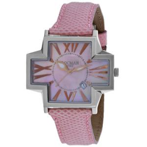 Italy Plus Oversized Pink Karung Snake Strap Watch 180MOPPK