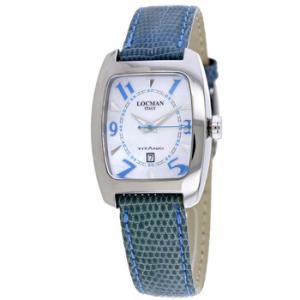 Italy Titanio Tonneau Blue Lizard Strap Watch 483MOPSKSL