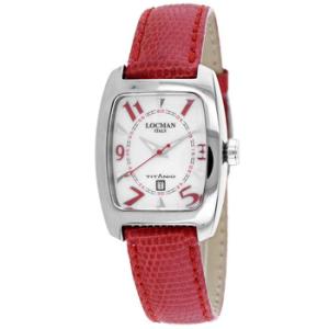 Italy Titanio Tonneau Red Lizard Strap Watch 483MOPRD