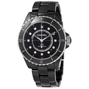 J12 Automatic Diamond Black Dial Watch H5702
