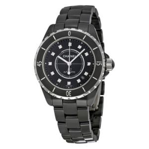 J12 Diamonds Black Dial Watch H1626