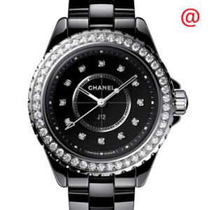 J12 Quartz Diamond Black Dial Watch H6419