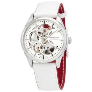 JazzMaster White Skeletal Dial White Leather Watch H32405811