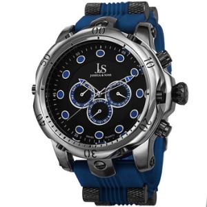 Joshua  Sons Multifunction Display Swiss Quartz Blue Watch JS71BU