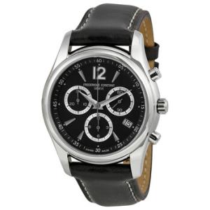 Junior Chronograph Black Dial Leather Watch 292BS4B26