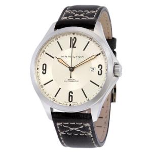 Khaki Aviation Automatic Ivory Dial Charcoal Leather Watch H76665725