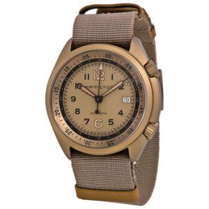 Khaki Aviation Pilot Pioneer Automatic Beige Dial Dark Green Nato Watch H80435895