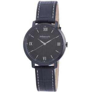 Koge Round Black IP Steel Black Dial Brown Leather Watch JE170013007