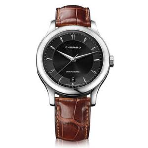 L.U.C Classic Black Dial Brown Leather Automatic Watch