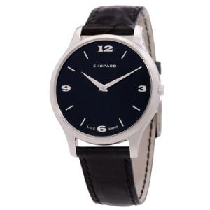 L.U.C Classic XP Black Dial White Gold Leather Watch