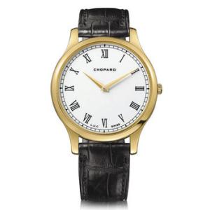 L.U.C Classic XP White Dial Yellow Gold Black Leather Watch