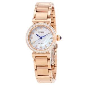 L Mae Diamond White Mother of Pearl Dial Watch EM112389D