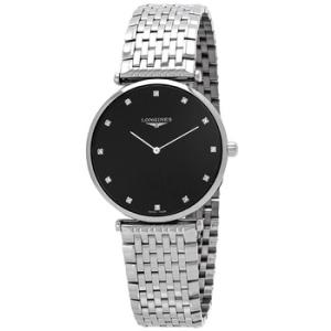 La Grande Classique De Longines Quartz Diamond Black Dial Watch L4.866.4.58.6