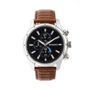 Lacroix Chronograph Black Dial Brown Leather Watch