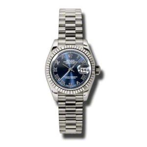 LadyDatejust 26 Black Dial 18K White Gold President Automatic Watch 179179BLRP