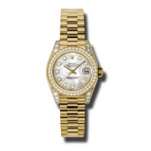 LadyDatejust 26 Mother Of Pearl Dial 18K Yellow Gold President Automatic Watch 179158MDP
