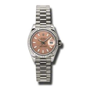 LadyDatejust 26 Pink Dial 18K White Gold President Automatic Watch 179179PSP
