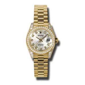 LadyDatejust 26 Silver Dial 18K Yellow Gold President Automatic Watch 179158SJDP